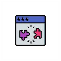 A puzzle piece icon on a computer screen vector