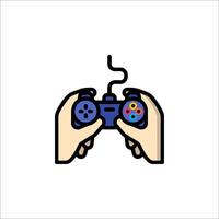 A hand holding a game controller icon vector