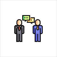 Two business people talking with speech bubbles vector
