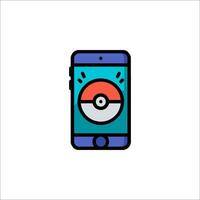 A phone with a poke ball on it vector