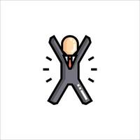 A man in a suit is jumping up and down vector