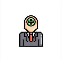 A man in a suit with a green cross on his head vector