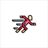The flash icon in pixel style vector