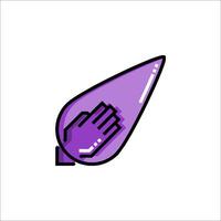 A purple drop with a hand on it vector