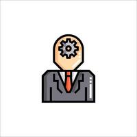 A man in a suit with a gear on his head vector