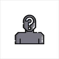 A man with a question mark on his head vector