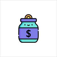 A jar with a dollar sign on it vector