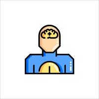 A man with a brain in his head icon vector