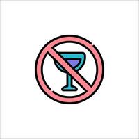 No alcohol sign icon isolated on white background vector