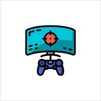 A game controller and monitor on a white background vector