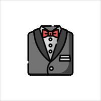 A black suit with a red bow tie on it vector