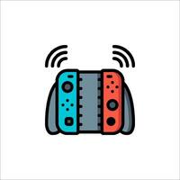 A game controller icon with a red and blue color vector