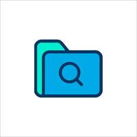 A folder icon with a magnifying glass vector