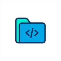 A folder icon with a code symbol vector