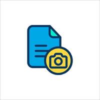 A document with a camera icon vector