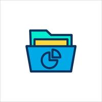 A folder with a pie chart icon vector