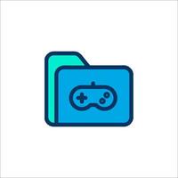 A game controller icon on a folder vector