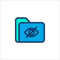 A folder icon with an eye in it vector