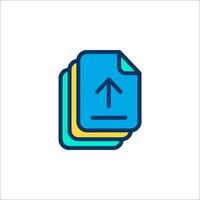 A file icon with an arrow pointing up vector