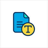 A document icon with a letter t vector
