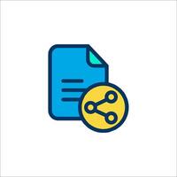 A file icon with a blue and yellow background vector
