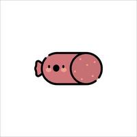 A cartoon sausage with a face on it vector