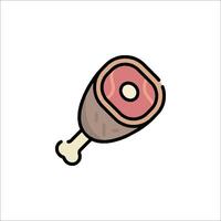 Meat on a stick icon isolated on white background vector