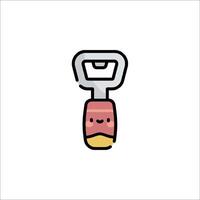 A bottle opener with a cute face on it vector