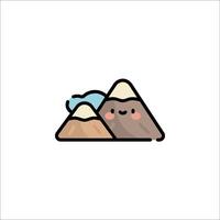 A cute mountain with a smiley face on it vector
