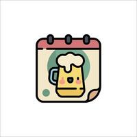 A calendar with a beer mug on it vector