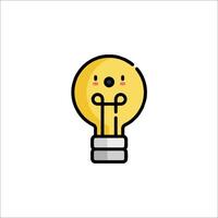 A light bulb with a face on it vector