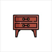 A chest of drawers on a white background vector