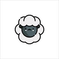 A sheep with a sad face on a white background vector