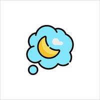 A dreamy moon and cloud icon vector
