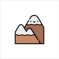A mountain with a smiley face on it vector