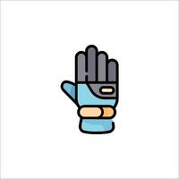 A glove icon with a hand on it vector