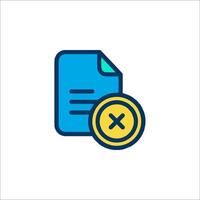 A document with an x on it vector