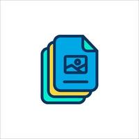 A file icon with a blue and yellow background vector
