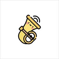 A cartoon horn with a smile on it vector