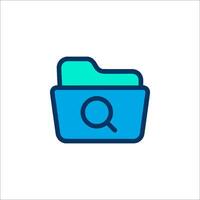 A folder icon with a magnifying glass vector