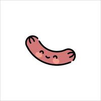 A cartoon sausage with a smile on it vector