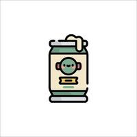 A can of soda with a robot on it vector