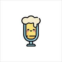 A beer glass with a face on it vector