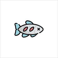A fish icon with a cross on it vector