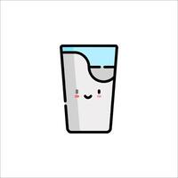 A glass of milk with a smiley face vector