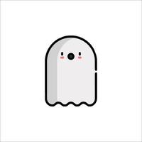 A ghost icon with a face and eyes vector