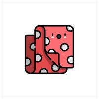 A red polka dot blanket with a face on it vector
