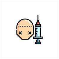A man with a needle and a head on a white background vector