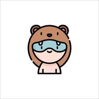 A bear wearing a mask and goggles vector