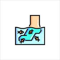 A hand holding a fish in a bowl with a fish in the water vector